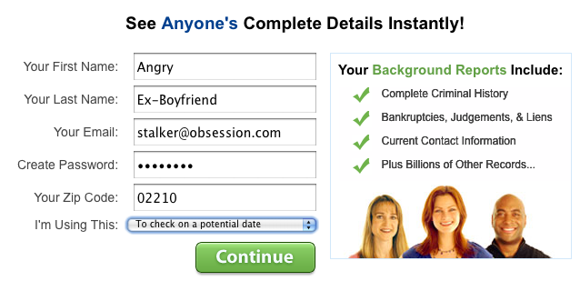 BeenVerified signup
