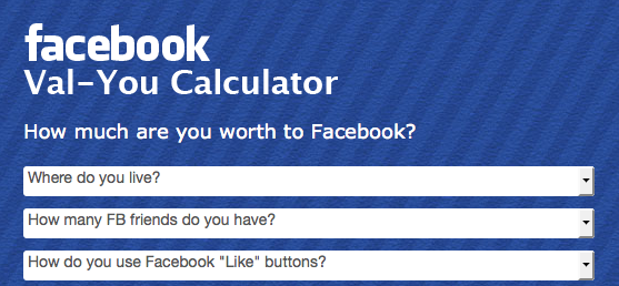 Facebook value calculator