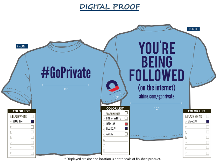 goprivate t-shirts